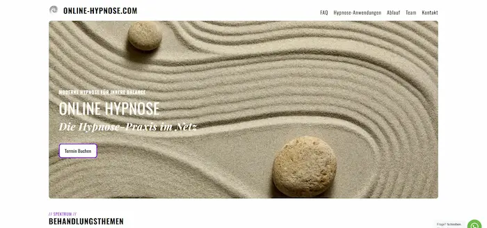 Website für Online Hypnose und Hypnosetherapie