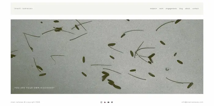 Website Projekt für Imani Rameses