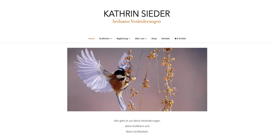 Website design for Kathrin Sieder by Julius Timgum, ZORA Design