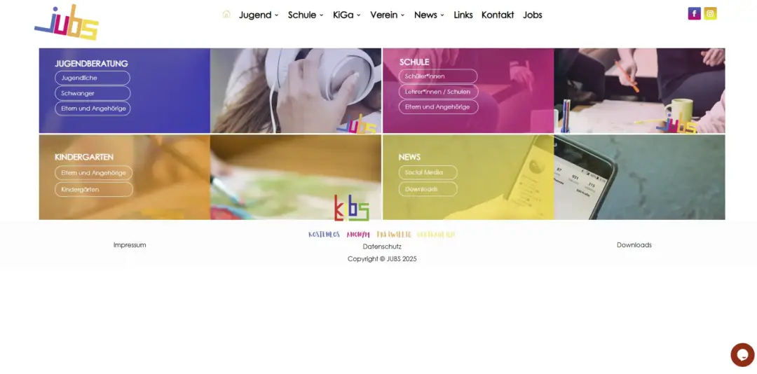 Website design for JUBS – Neunkirchen NGO by Julius Timgum, ZORA Design